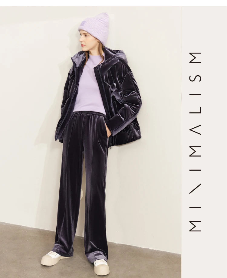 AMII Minimalism Down Jackets Women 2024 Winter Commuter Elegant Solid Thicken Warm Loose Coats Casual Hooded Jackets 72270100