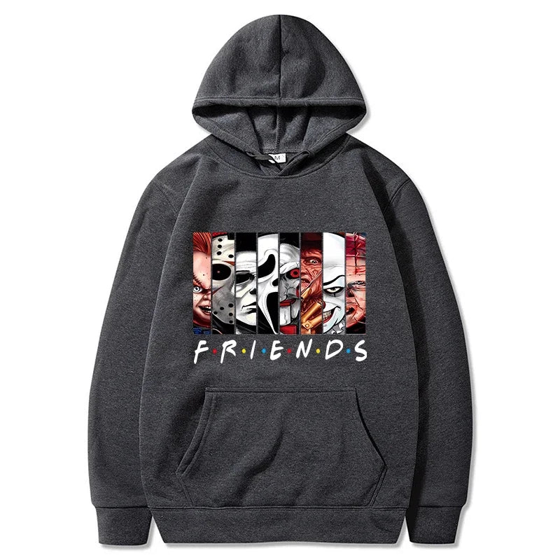 Halloween Friends Hoodies Men Fashion Long Sleeve Horror Sweatshirts Women Novelty Movie Casual Harajuku Pullovers Sudaderas