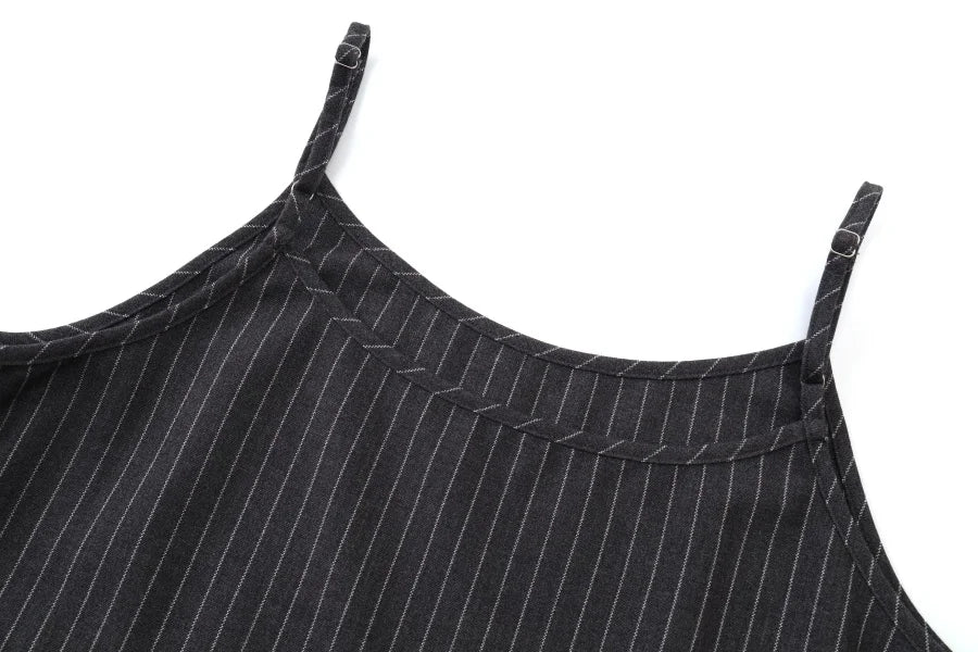 AS AW25 pinstripe collection slip dress + knit mockneck top + embroidery cableknit + stripe pleat skirt