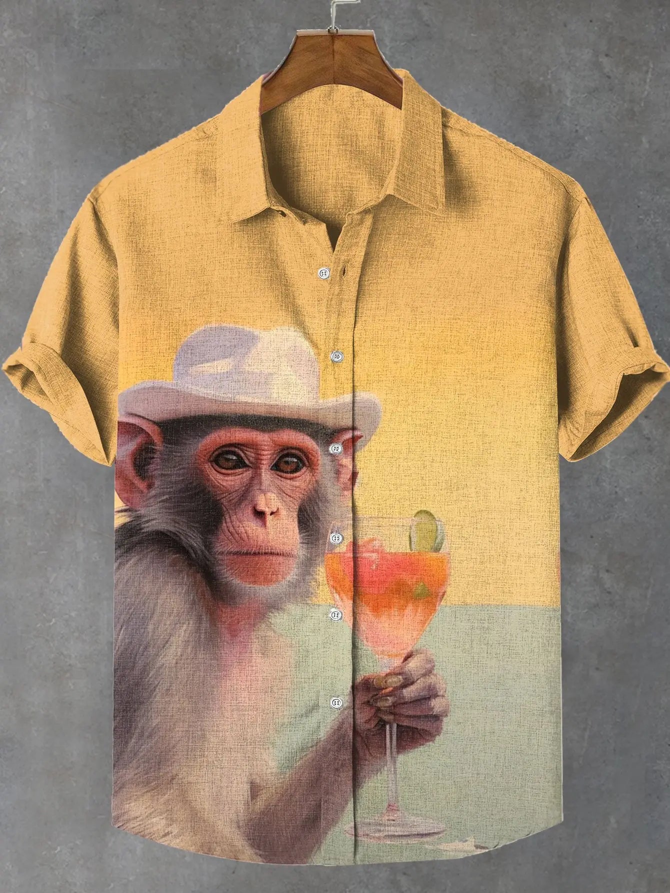 Funny Monkey 3D Printed Beach Shirts Casual Hawaiian Beach Shirt Hip Hop Male Short Sleeve Cute Animal Women Blouses Button Tops