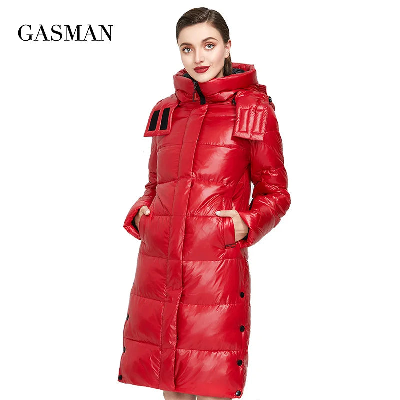 GASMAN 2022 New high quality fashion down parka Women's winter jacket women's coat outwear Female puffer hooded thick jacket 018