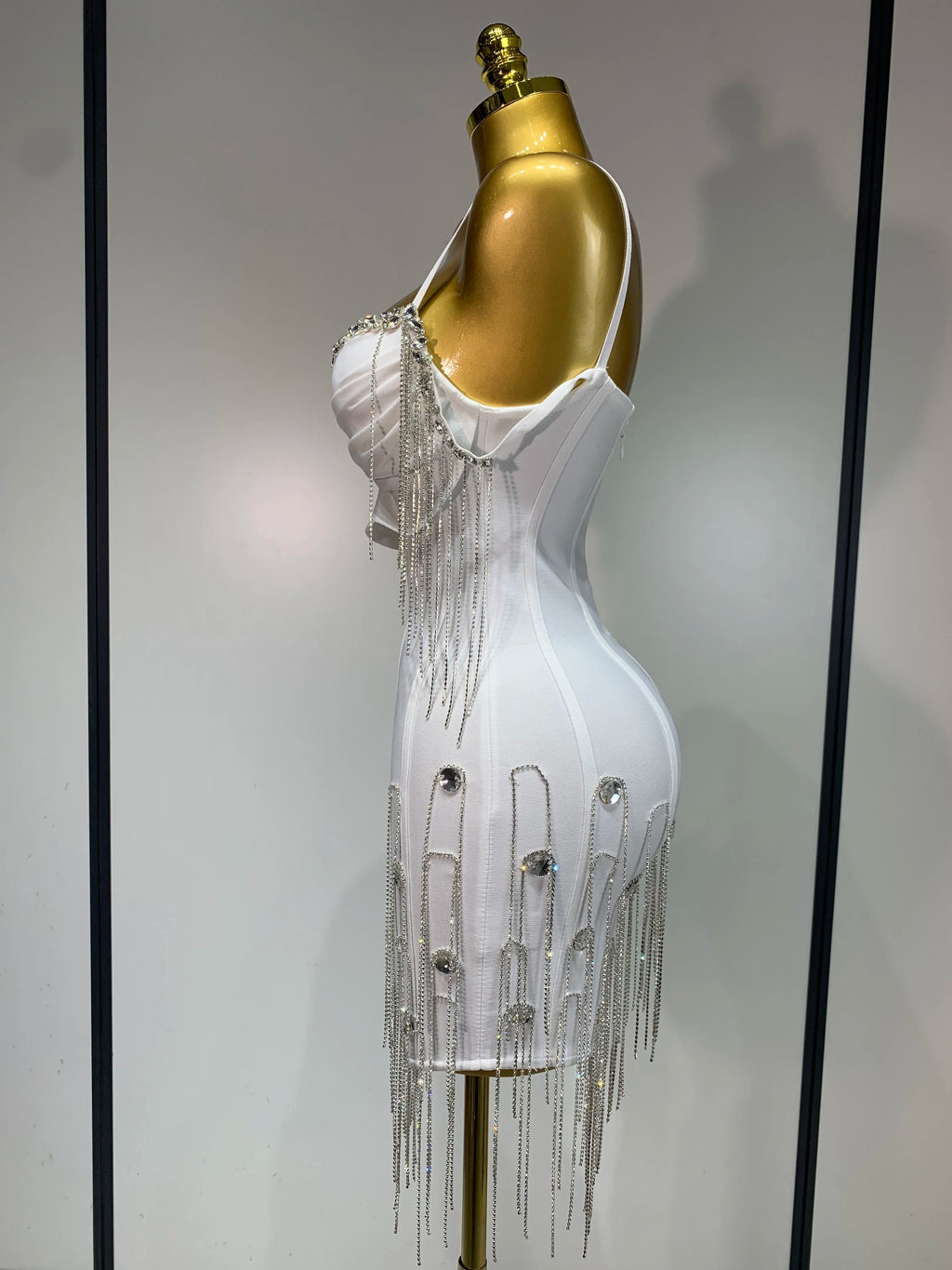 Sexy Backless Spaghetti Strap Bodycon Sleeveless Bandage Dress Elegant Prom Gown Club Evening Party Luxury Birthday Dresses