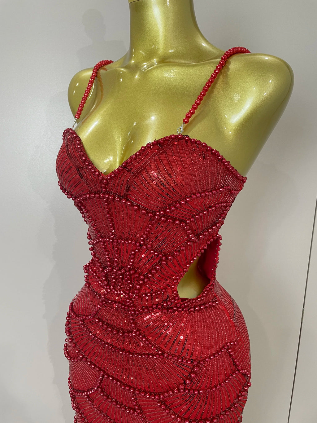 Women Hot Sale Sleeveless Sexy Strap Pearl Beading Sequins Bodycon Long Dress Celebrate Evening Party Birthday Outfit Vestido