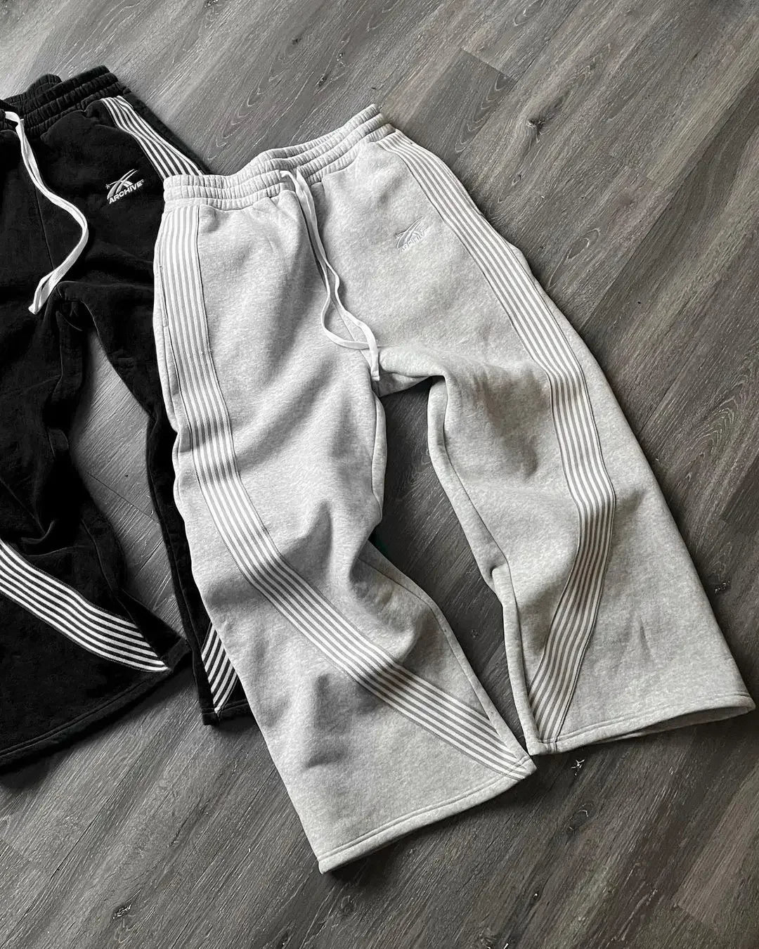 Y2k Gray Casual Pants Vintage Functional Tactical Men's Women's Premium Jogging Wide Leg Pants Drawstring Streetwear Sweatpants