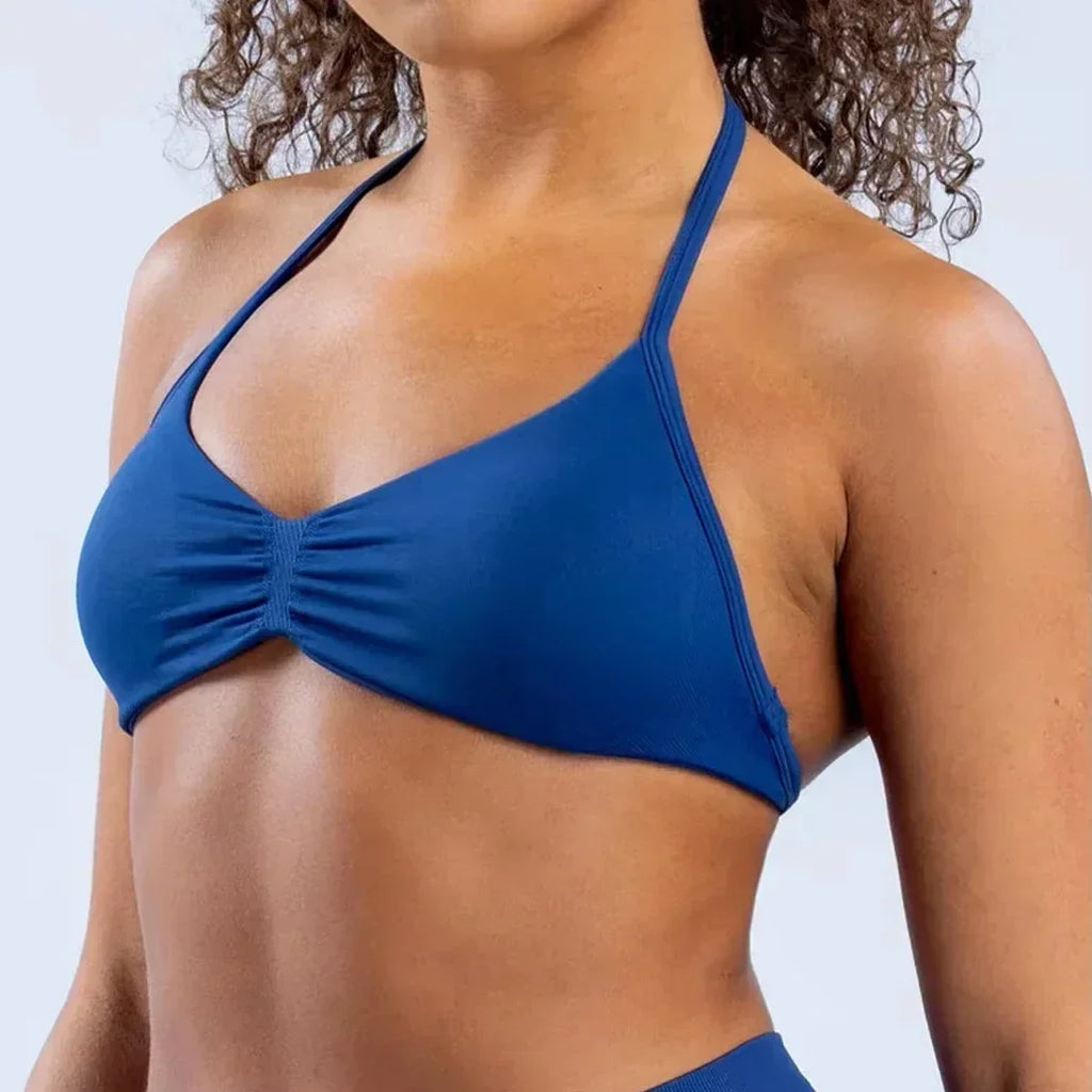 Women High Support Thin Strap Halter Sports Seamless Bras Scrunch Workout Yoga Tank Bra Yoga Sportswear Underwear Bra Clothes