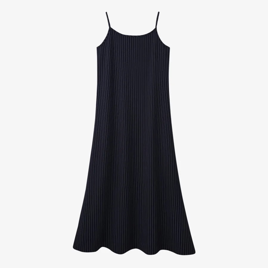 AS AW25 pinstripe collection slip dress + knit mockneck top + embroidery cableknit + stripe pleat skirt