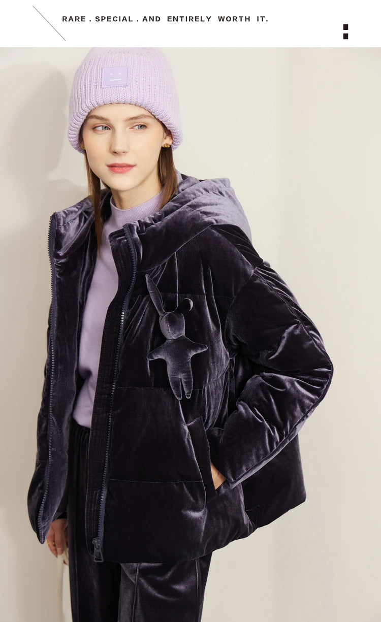 AMII Minimalism Down Jackets Women 2024 Winter Commuter Elegant Solid Thicken Warm Loose Coats Casual Hooded Jackets 72270100