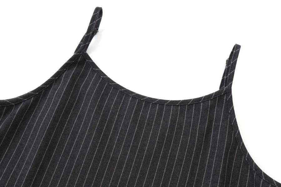 AS AW25 pinstripe collection slip dress + knit mockneck top + embroidery cableknit + stripe pleat skirt