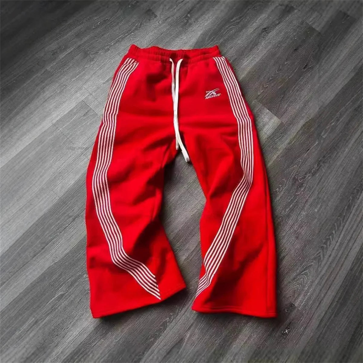 Y2k Gray Casual Pants Vintage Functional Tactical Men's Women's Premium Jogging Wide Leg Pants Drawstring Streetwear Sweatpants