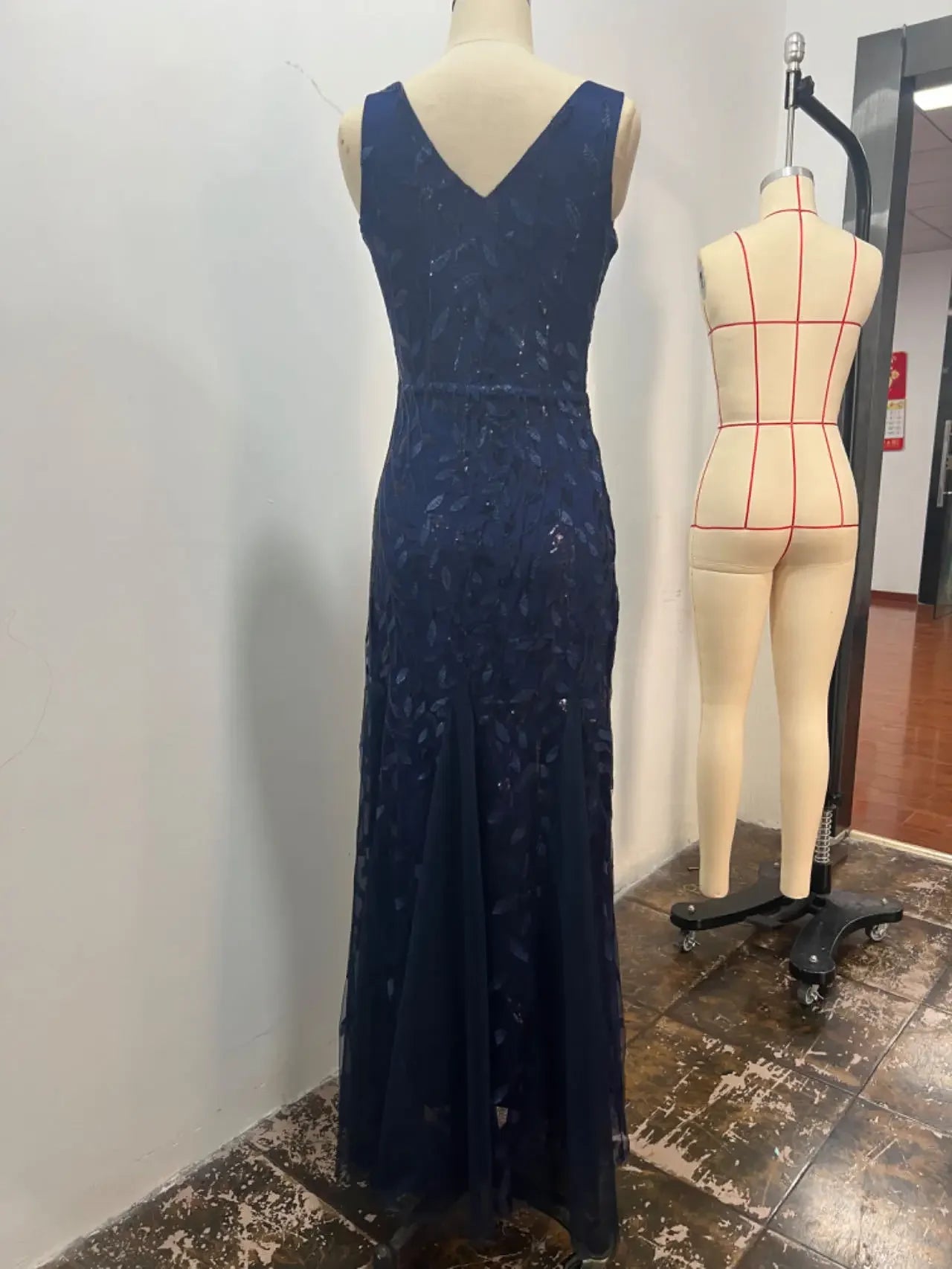 Elegant Fashionable V-neck Sequin Dress Socialite Stylegown Summer Cross-border Hot Selling Dress Sleeveless