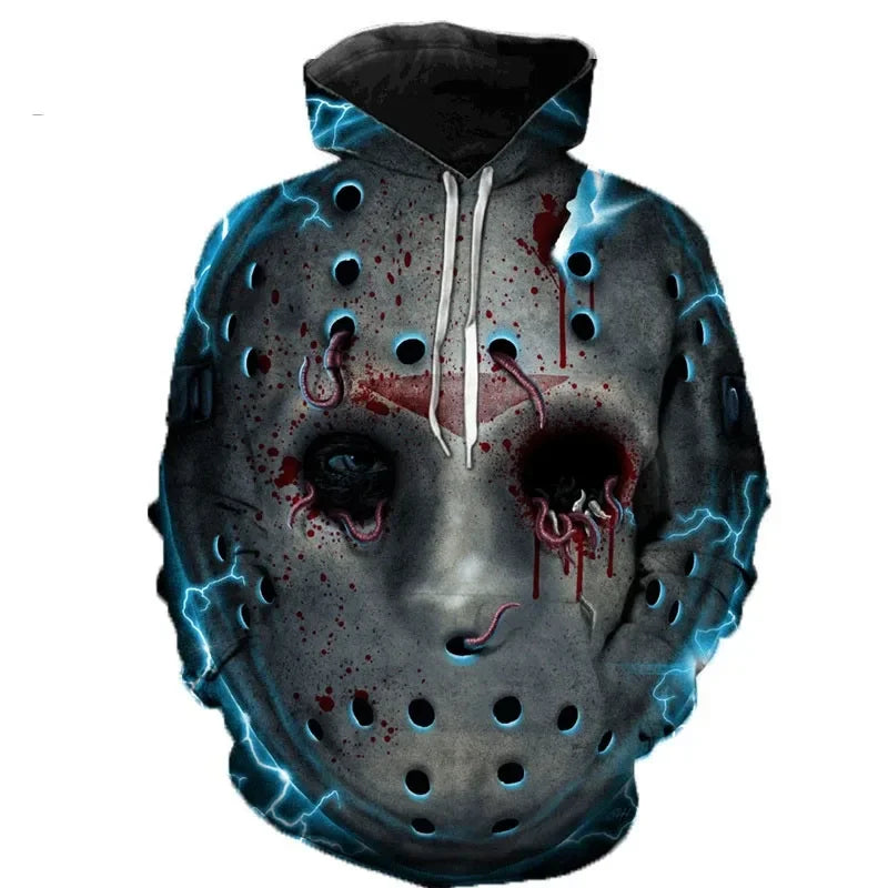 Halloween Horror Killer 3d Print Men/Women Hoodie Casual Oversized Pullover Fashion Popular Sweatshirt Trend Tops Men Clothing