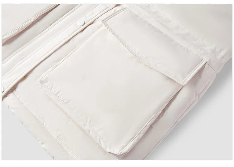 Semir Mid-Length Down Jacket Women Hooded Loose Fit Waist Cinching 2025 New Winter Minimalist Style