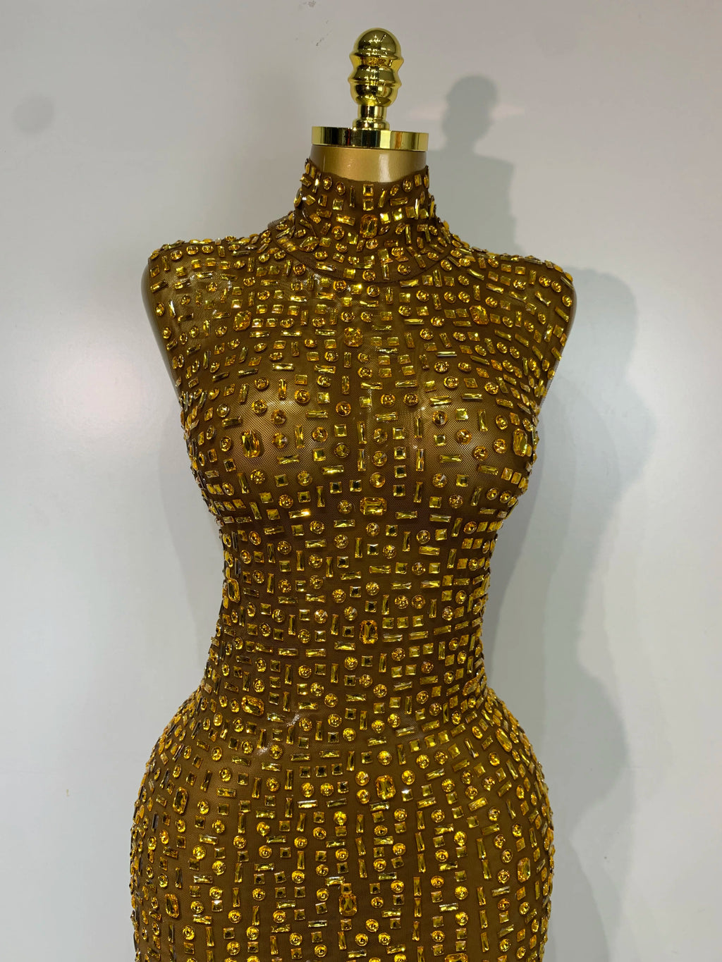 Sparkly Rhinestone Sleeveless Stretch Long Dress Women Sexy Mesh Celebrate Evening Prom Luxury Birthday Dress Evening Party Wear