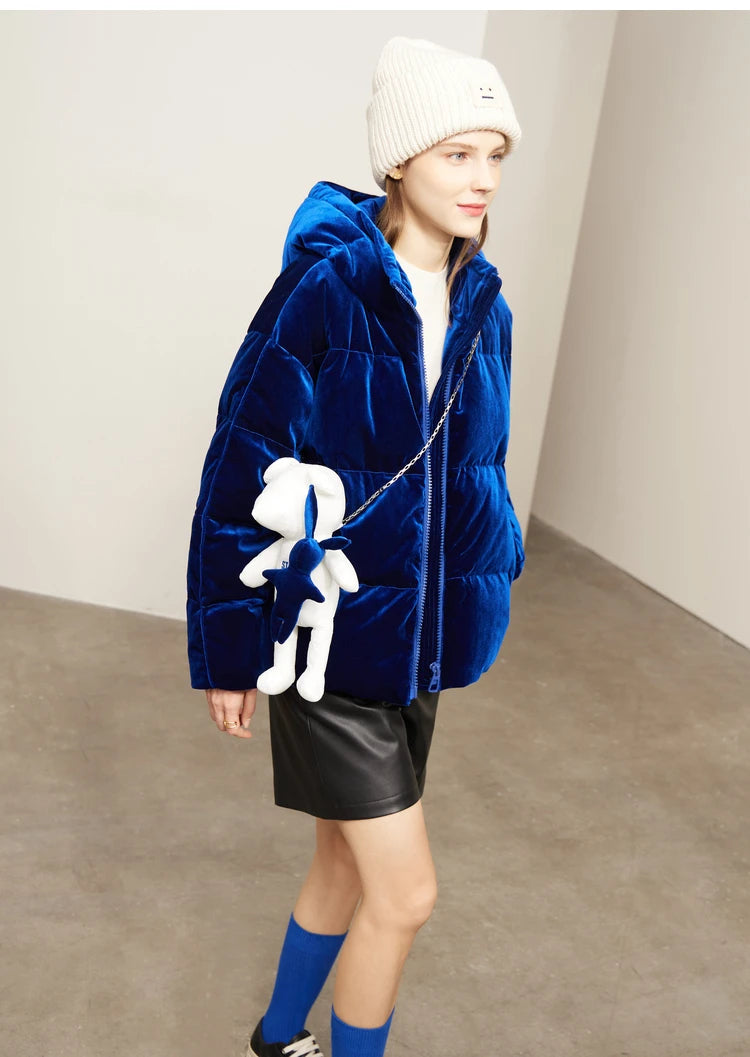 AMII Minimalism Down Jackets Women 2024 Winter Commuter Elegant Solid Thicken Warm Loose Coats Casual Hooded Jackets 72270100