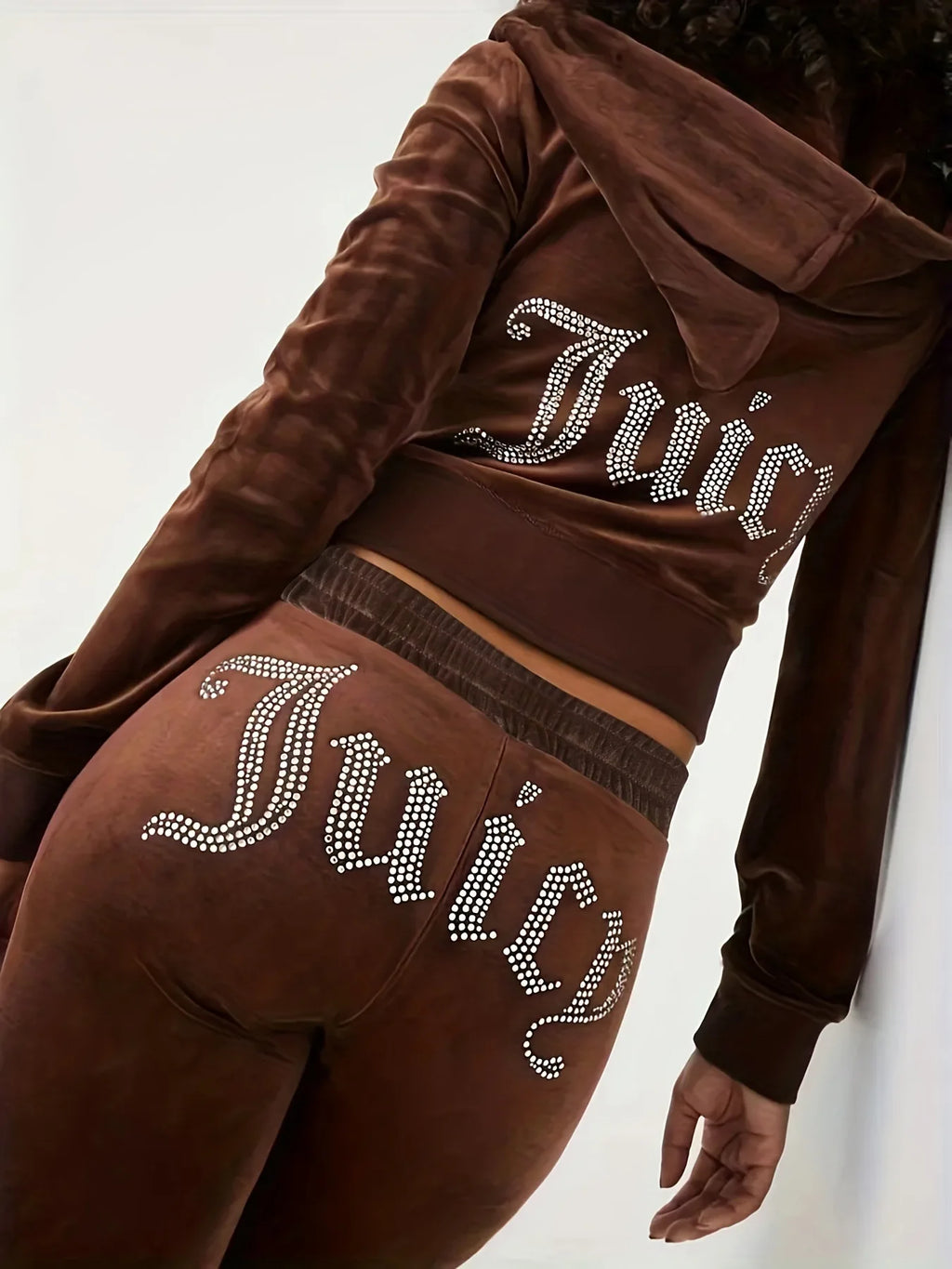 Women's Y2K Jogging Two-Piece Hooded Set Fall Winter Jogger Comfortable Pantsuit Long-Sleeved Jacket Coat & Trousers Casual Sets