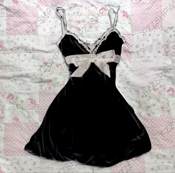 2000s 2000s Summer Punk Gothic Slim Vintage Fashion Dress emo girl  Women Clothing Dress Y2k Style Dot Printed Women Dress Spicy