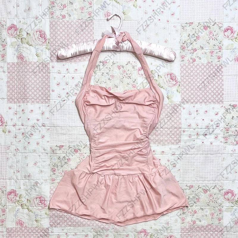 2000s 2000s Summer Punk Gothic Slim Vintage Fashion Dress emo girl  Women Clothing Dress Y2k Style Dot Printed Women Dress Spicy