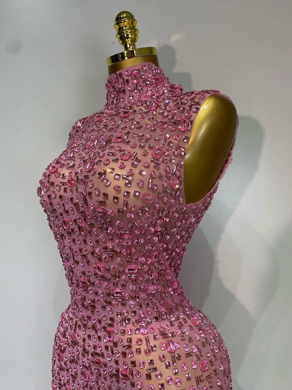 Sparkly Rhinestone Sleeveless Stretch Long Dress Women Sexy Mesh Celebrate Evening Prom Luxury Birthday Dress Evening Party Wear