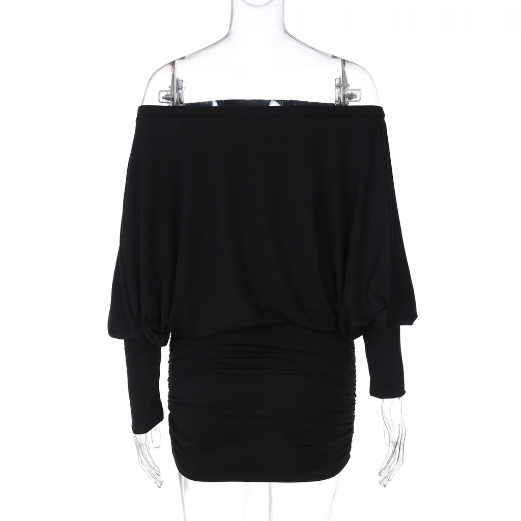 2025 Spring New Product Sexy Pure Desire Style strapless one neck pleated tight fitting hip hugging dress