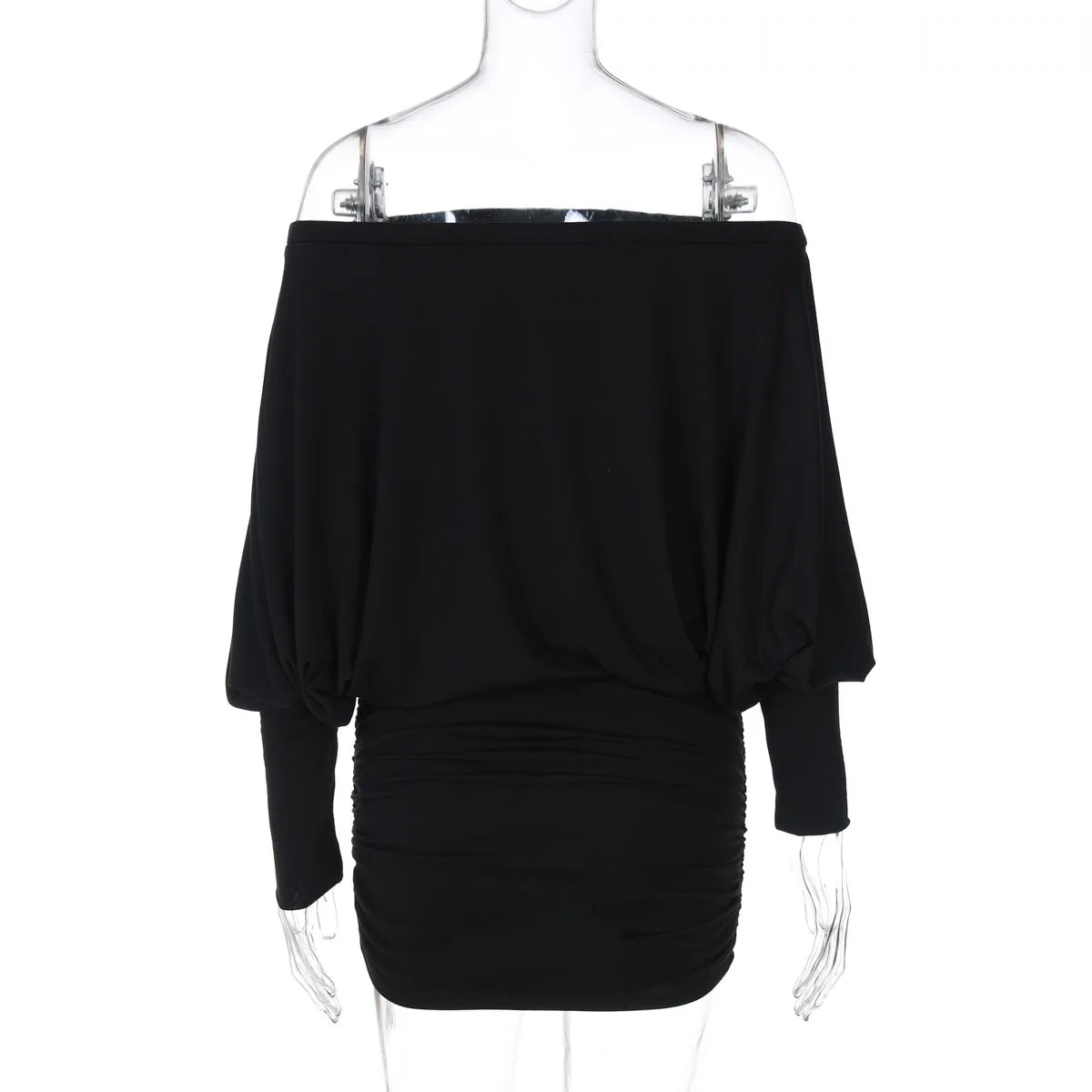 2025 Spring New Product Sexy Pure Desire Style strapless one neck pleated tight fitting hip hugging dress