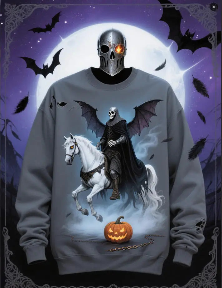 Autumn Hoodie Halloween Must-Have: Demon's Eye & Devil's Tear Graphic Tee – Spooky-Chic Party Essential