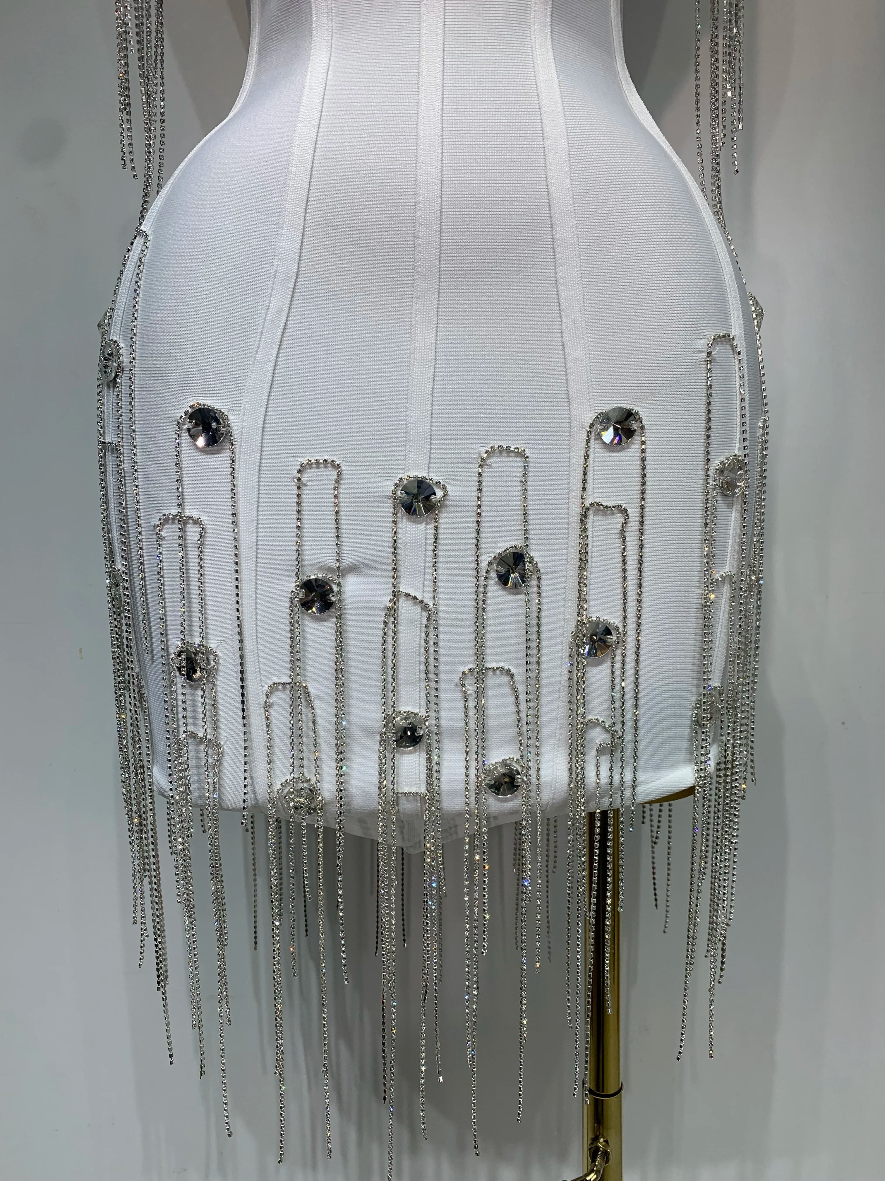 Sexy Backless Spaghetti Strap Bodycon Sleeveless Bandage Dress Elegant Prom Gown Club Evening Party Luxury Birthday Dresses