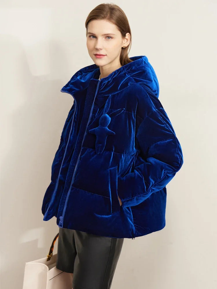 AMII Minimalism Down Jackets Women 2024 Winter Commuter Elegant Solid Thicken Warm Loose Coats Casual Hooded Jackets 72270100