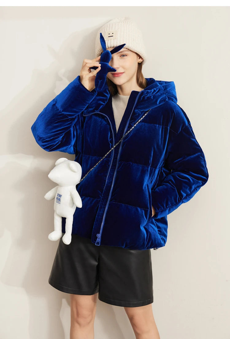 AMII Minimalism Down Jackets Women 2024 Winter Commuter Elegant Solid Thicken Warm Loose Coats Casual Hooded Jackets 72270100