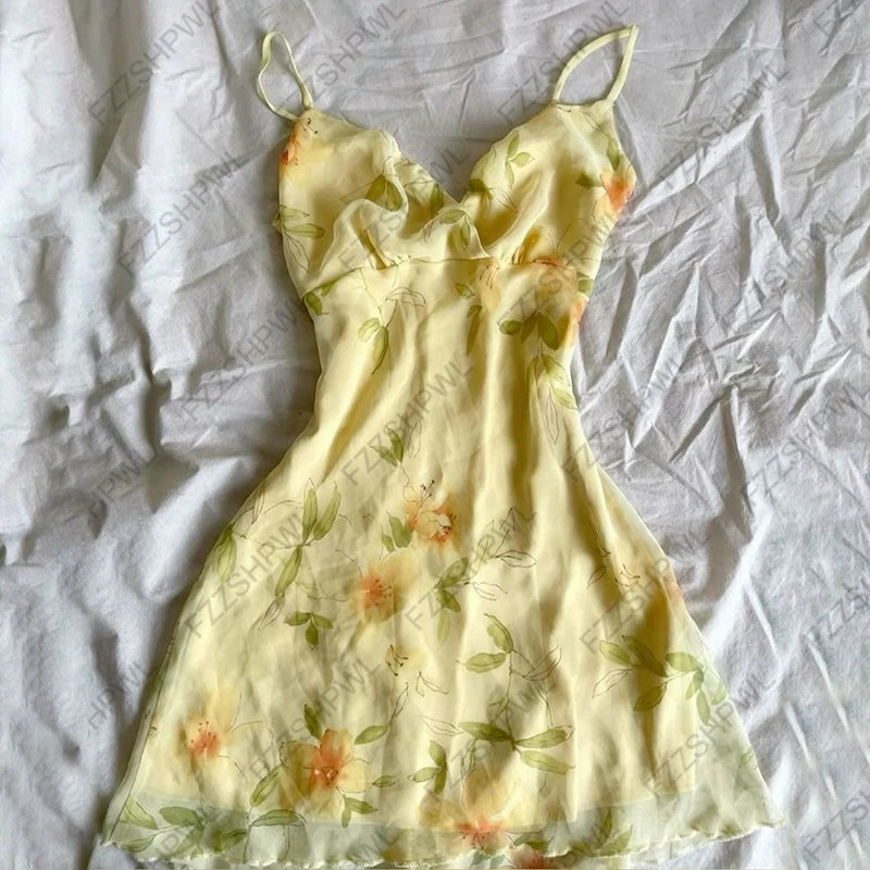 2000s 2000s Summer Punk Gothic Slim Vintage Fashion Dress emo girl  Women Clothing Dress Y2k Style Dot Printed Women Dress Spicy