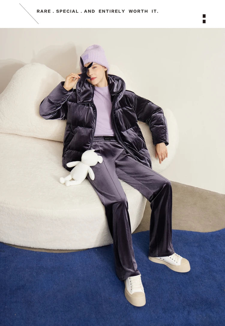 AMII Minimalism Down Jackets Women 2024 Winter Commuter Elegant Solid Thicken Warm Loose Coats Casual Hooded Jackets 72270100