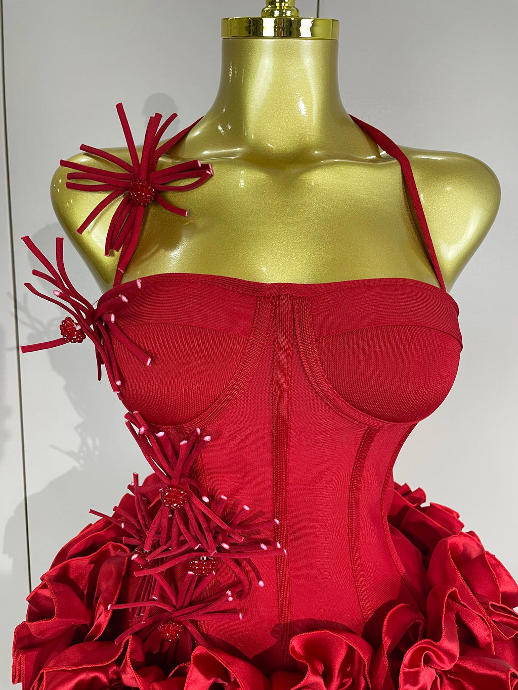 Sexy Halter Prom Gown Celebrity Club Two Piece Set Cocktail Elegant Women Fashion Luxury Birthday Party Red Black Bandage Outfit