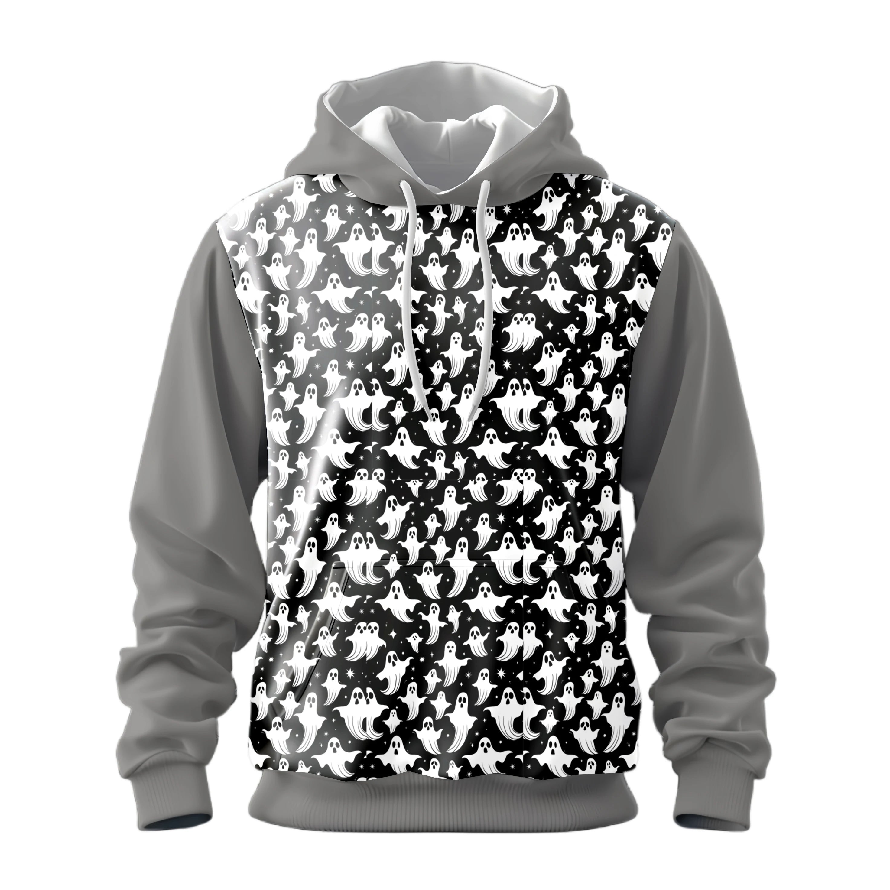 Happy Halloween Strange Pumpkin Ghost Skull Full Print Men's Pullover Hooded Hoodie Fashion Match Color Soft Comforted Windproof