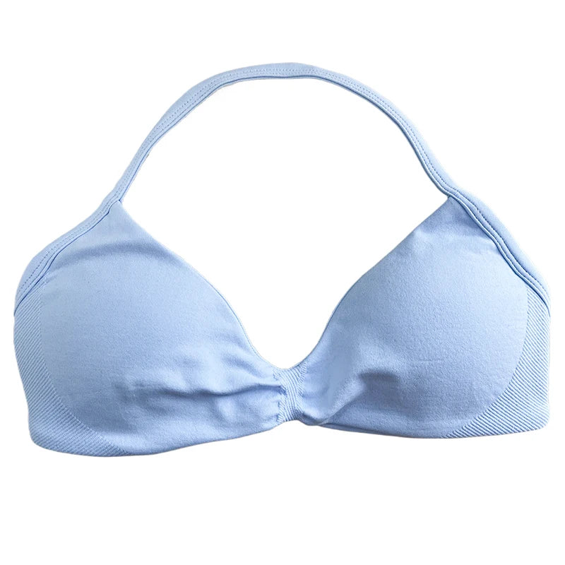 Strappy Sports Bra Seamless Women Clothes Halter Padded Yoga Bra Backless Gym Top Bras Fitness Scrunch Workout Yoga Tank Tops