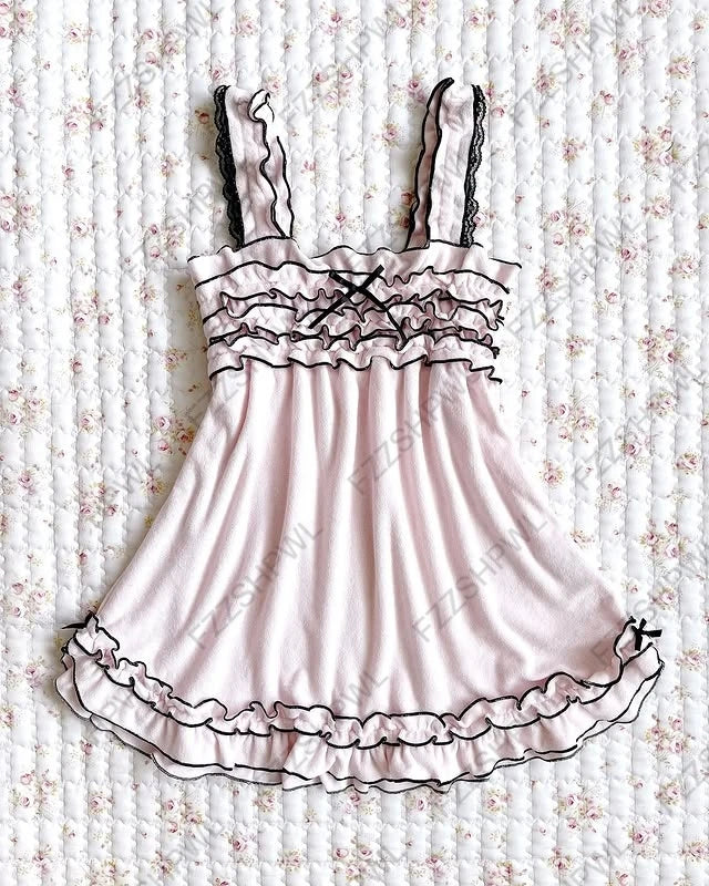 2000s 2000s Summer Punk Gothic Slim Vintage Fashion Dress emo girl  Women Clothing Dress Y2k Style Dot Printed Women Dress Spicy