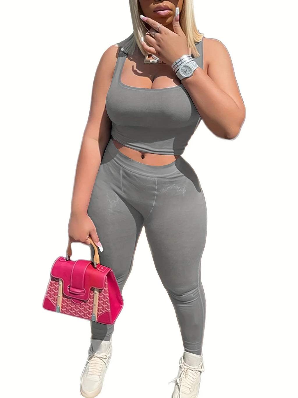 Yoga Wear Apparel Casual 2 Piece Summer Shorts Set For Women Sleeve Top Elastic Leggings Outfits