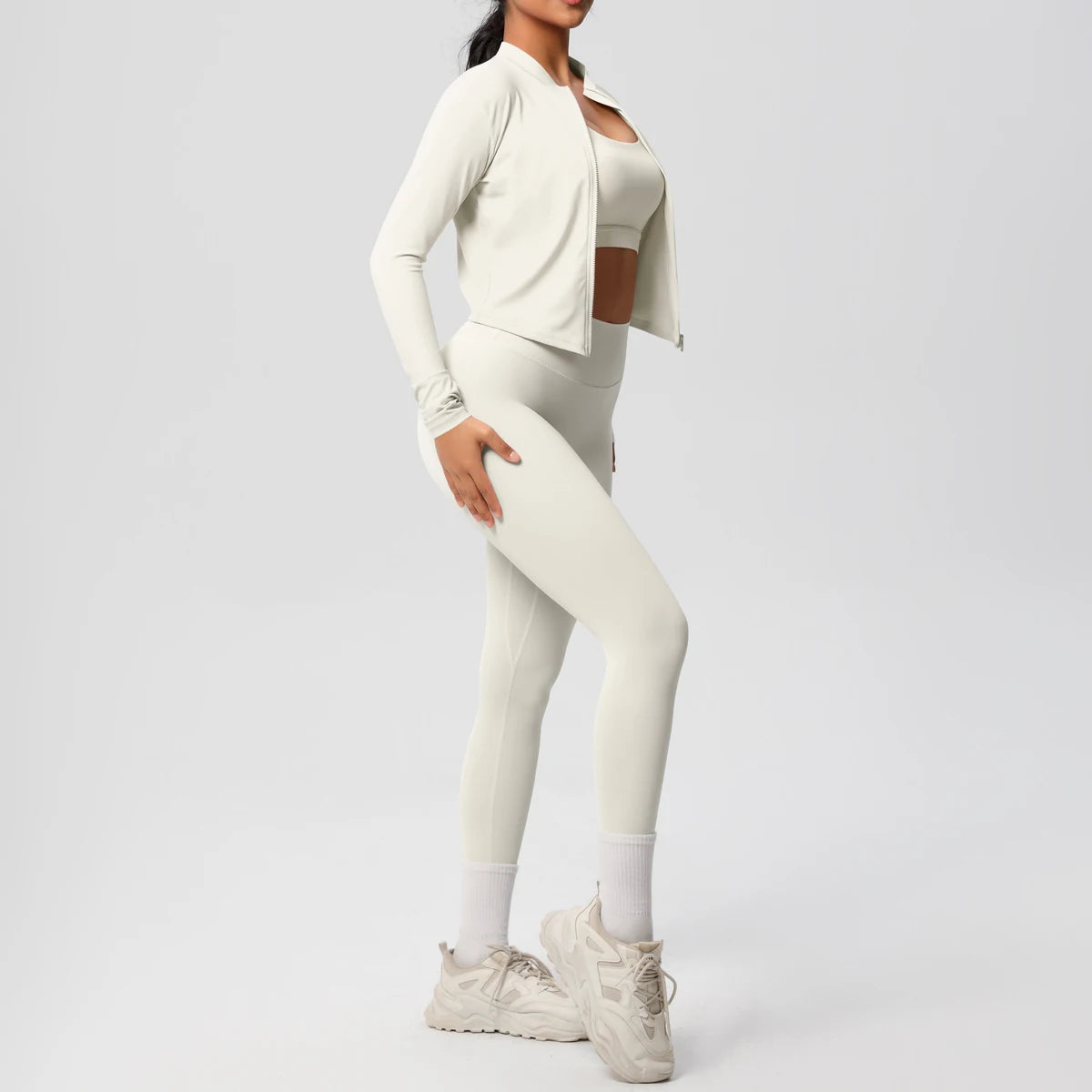 3pcs Sportswear Yoga Set Gym Sports Bra Zipper Jacket Leggings Clothes Sportswear Yoga Suits For Women Fitness Set Tracksuit