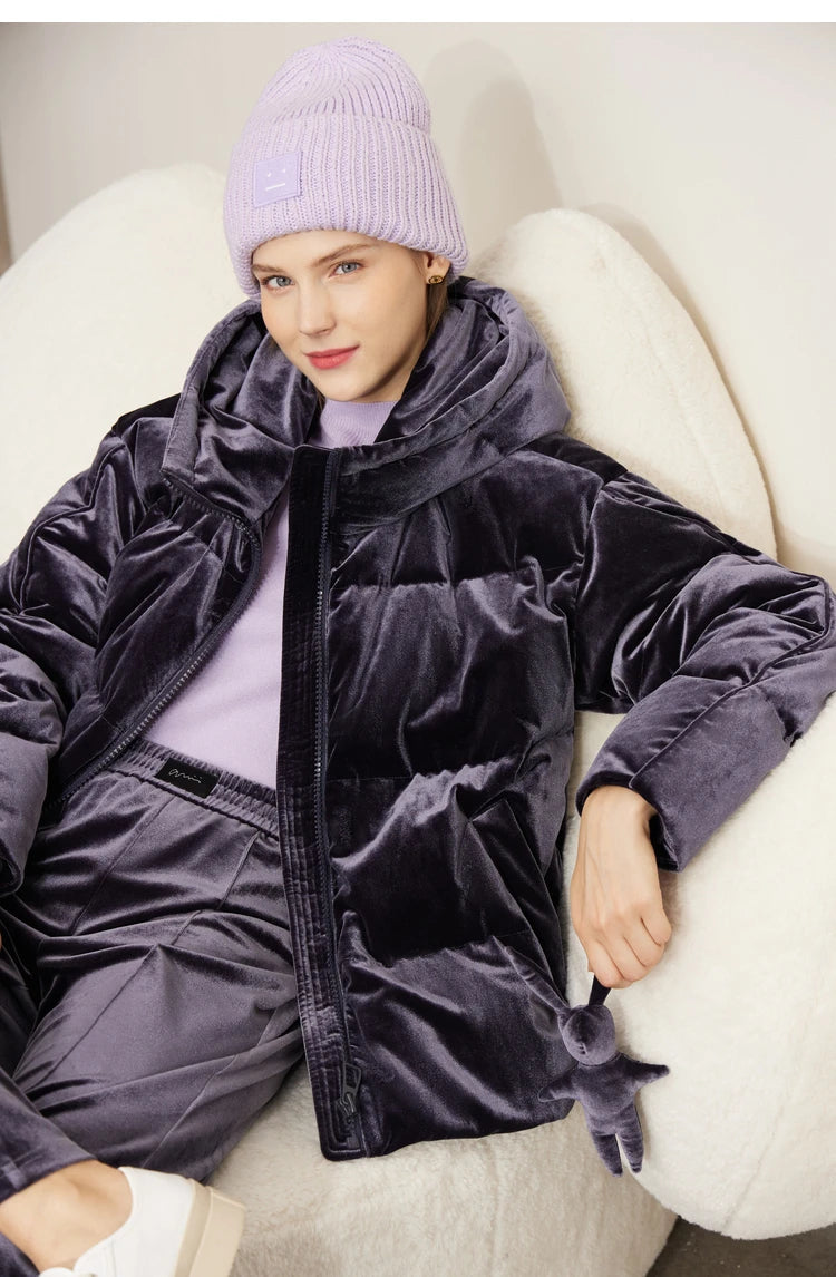 AMII Minimalism Down Jackets Women 2024 Winter Commuter Elegant Solid Thicken Warm Loose Coats Casual Hooded Jackets 72270100