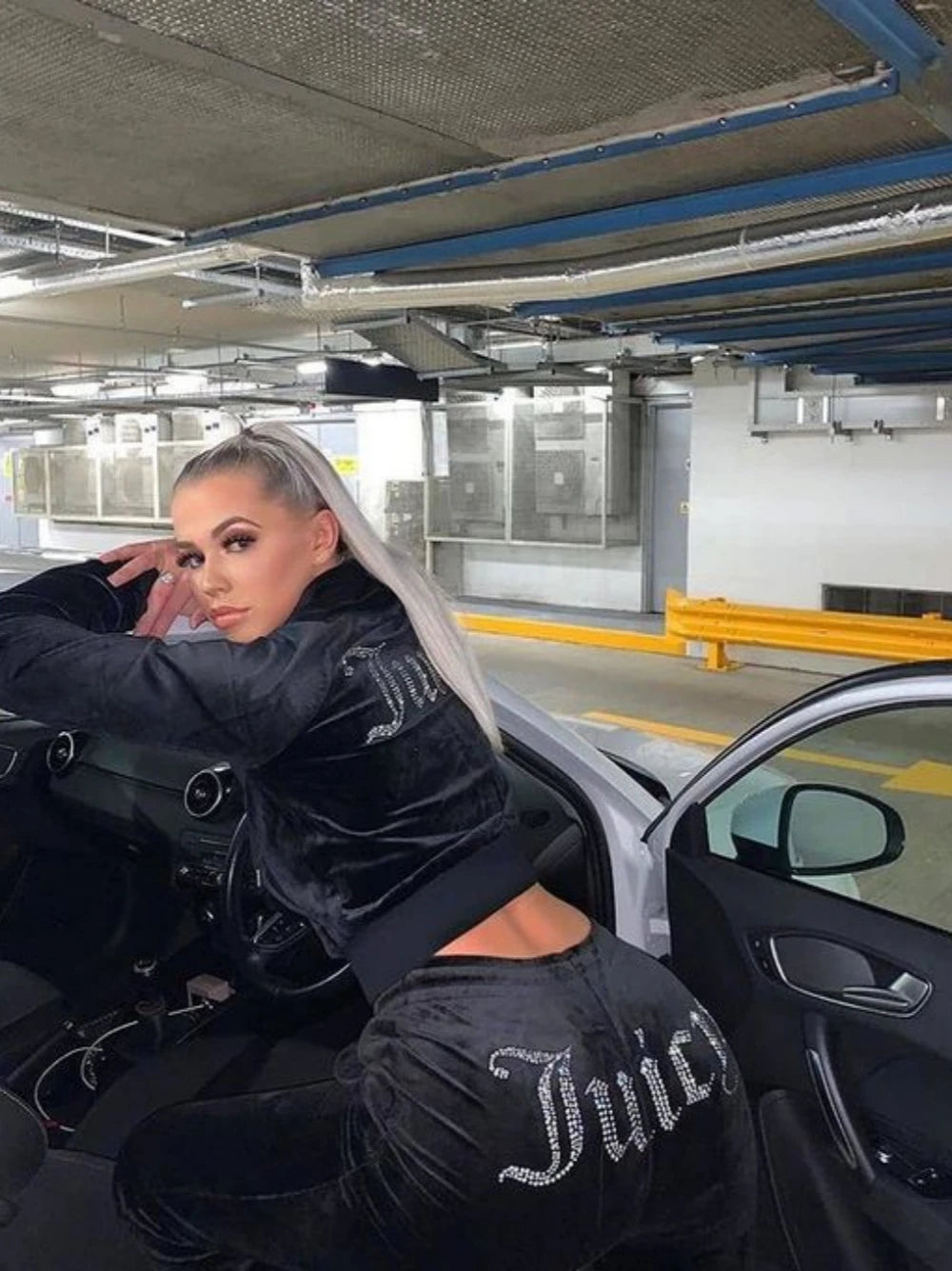 Women's Y2K Jogging Two-Piece Hooded Set Fall Winter Jogger Comfortable Pantsuit Long-Sleeved Jacket Coat & Trousers Casual Sets