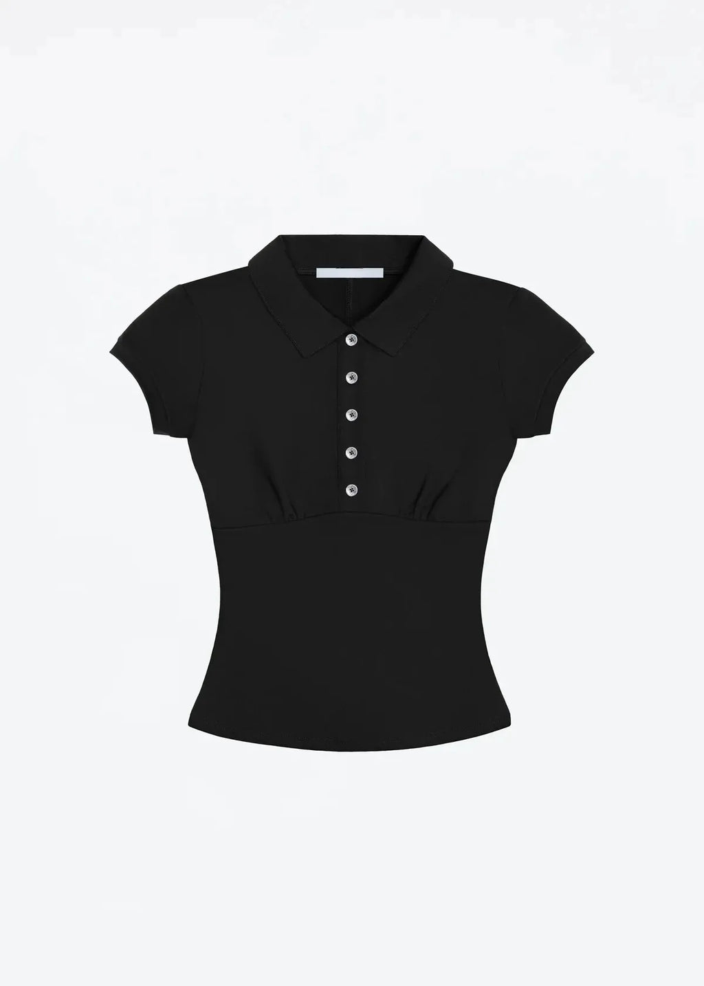 Tank Black Polo Collar T-Shirt Slim Sexy Short-Sleeved Summer Women's Short Top