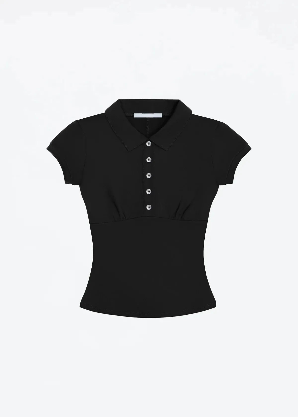 Tank Black Polo Collar T-Shirt Slim Sexy Short-Sleeved Summer Women's Short Top
