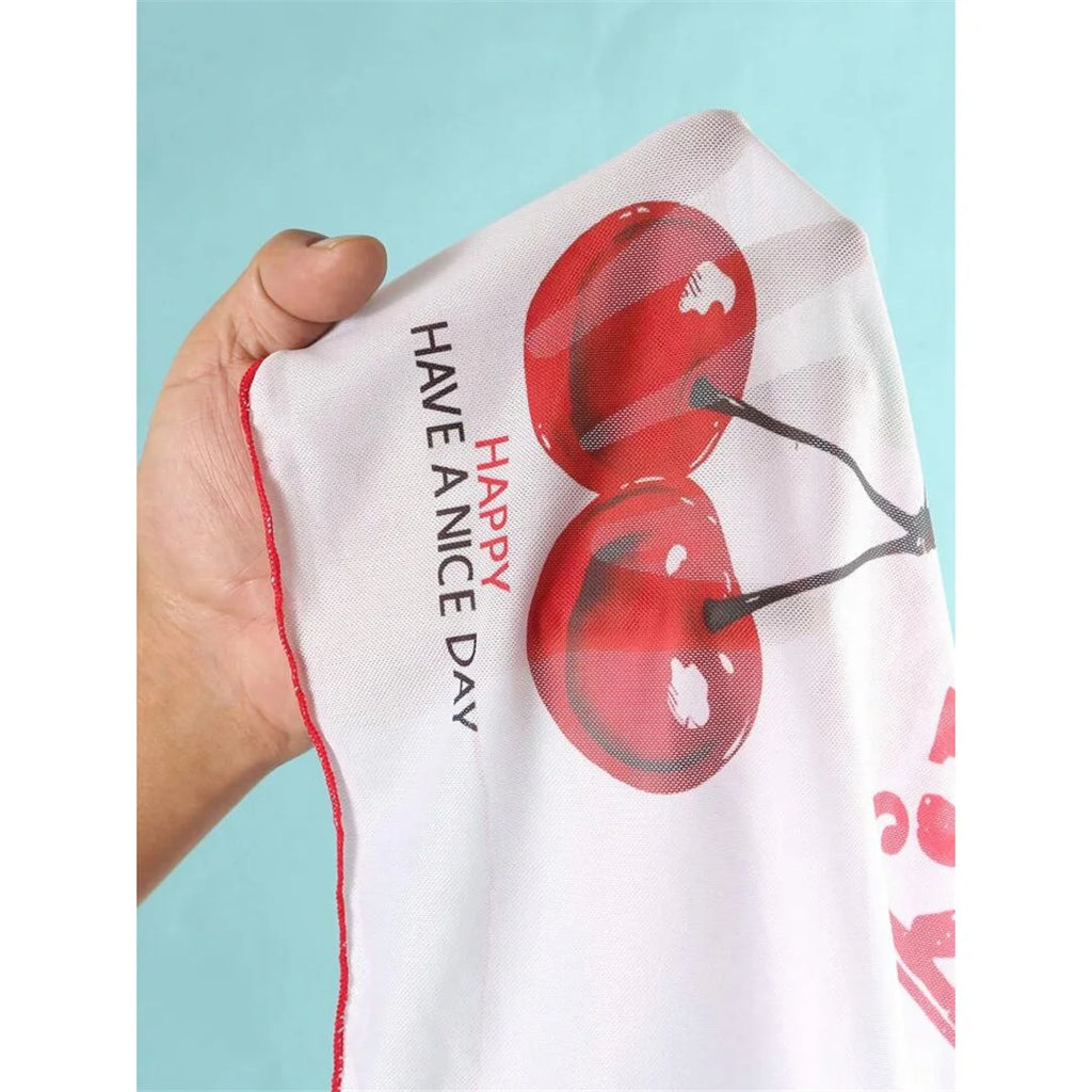 XS - L Cherry Printed Short Sleeve Bikini Female Swimsuit Women Swimwear Three-pieces Bikini set Bather Bathing Suit Swim V6854