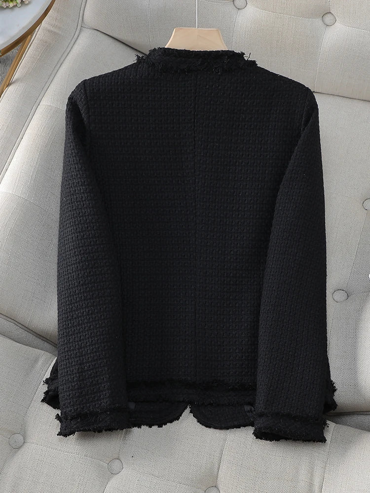 Fashion Pink Beige Blue Black Casual Ladies Blazer Women Long Sleeve Single Breasted O-Neck Slim Female Autumn Winter Jacket