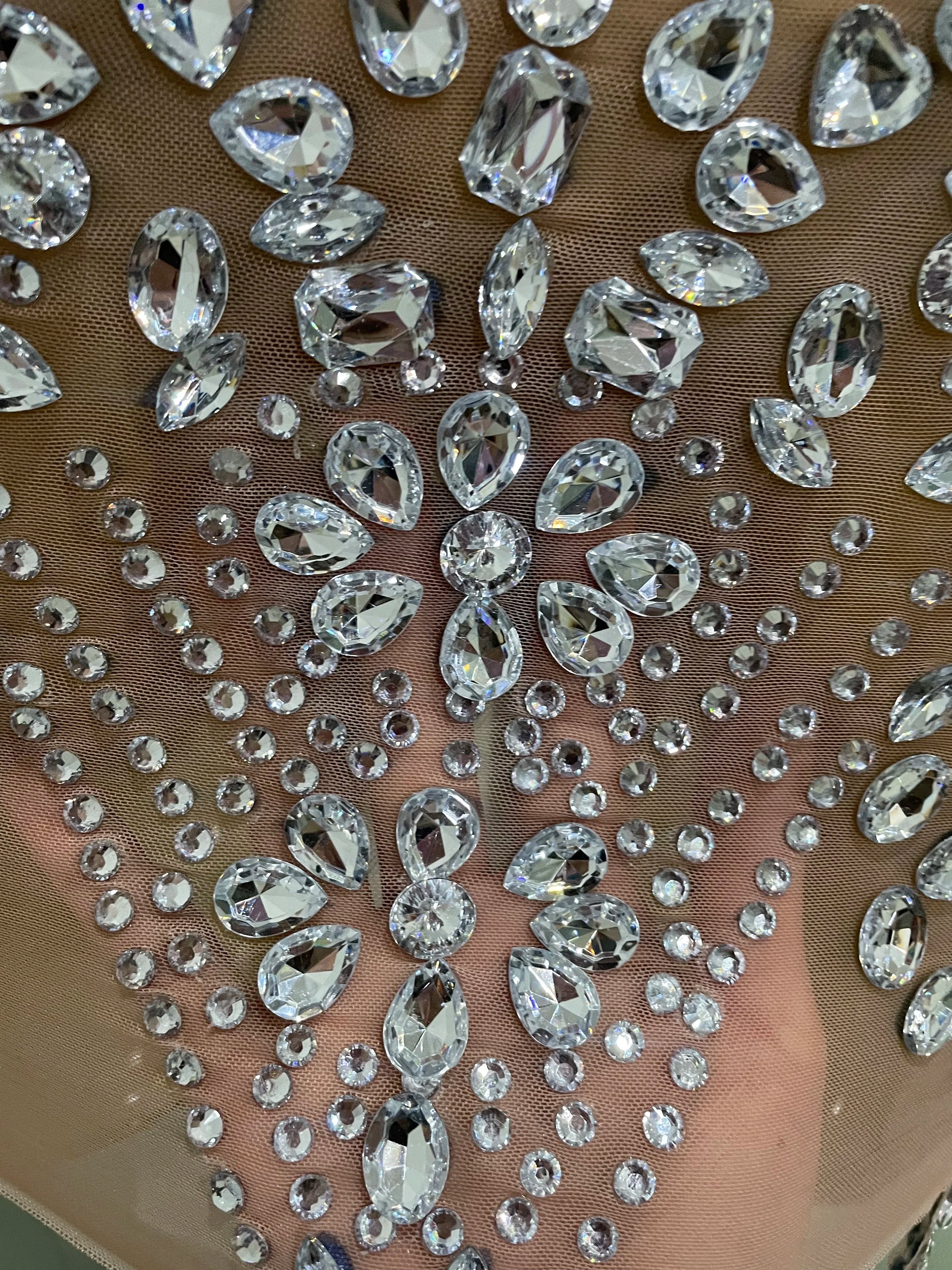 2025 New Sexy Sparkly Rhinestones Halter Backless Mesh Velour Short Dress Women Evening Prom Celebrate Birthday Party Stage Wear