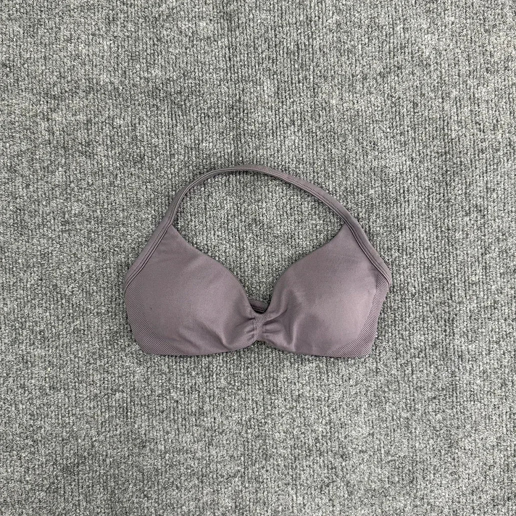 Women High Support Thin Strap Halter Sports Seamless Bras Scrunch Workout Yoga Tank Bra Yoga Sportswear Underwear Bra Clothes