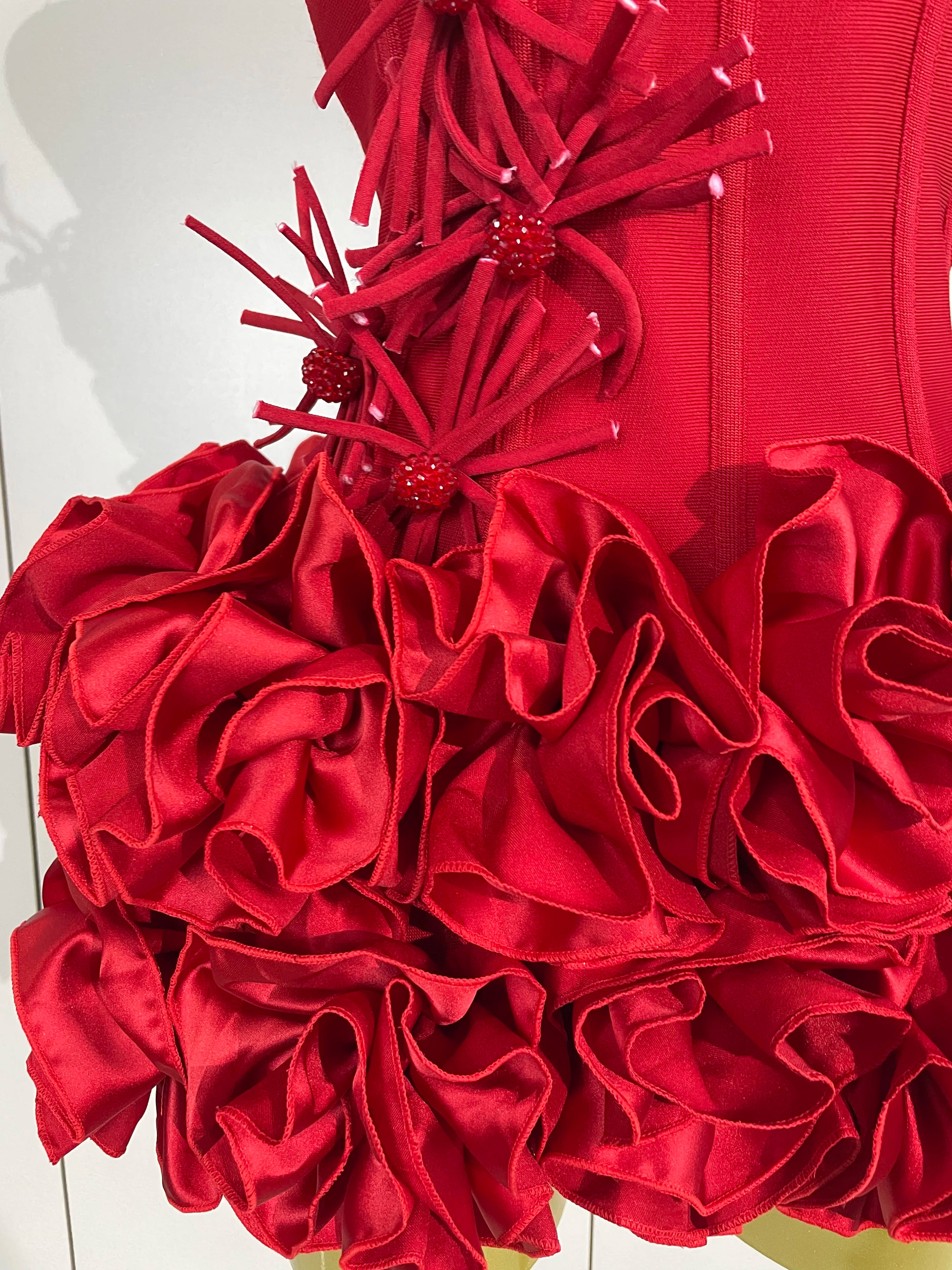 Sexy Halter Prom Gown Celebrity Club Two Piece Set Cocktail Elegant Women Fashion Luxury Birthday Party Red Black Bandage Outfit