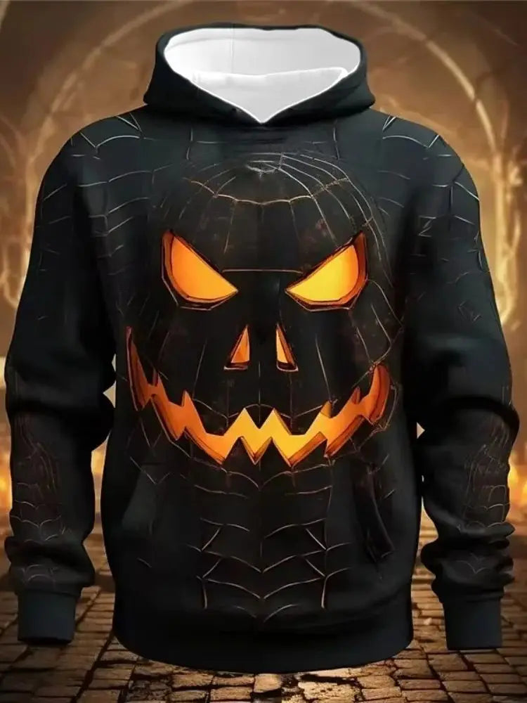 Halloween Pumpkin Hoodies for Men and Women 3D Printed Costumes Men's Pullovers Halloween Gifts Men's Long Sleeve Costumes