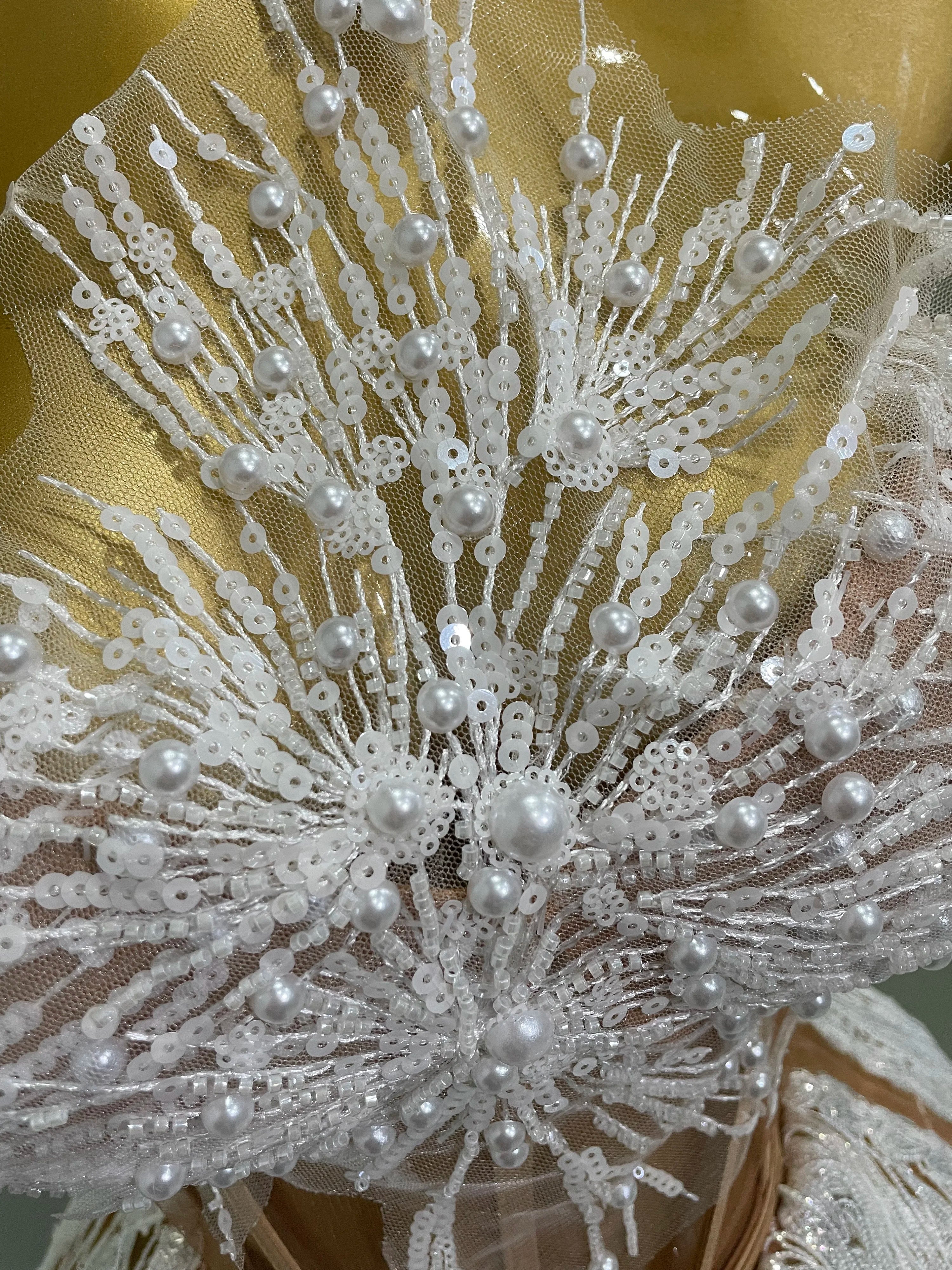 2025 Sexy Pearl Sequins Tassel Sleeveless Glitter Mini Dress Women Singer Bar Nightclub Stage Performance Clothing Show Outfit