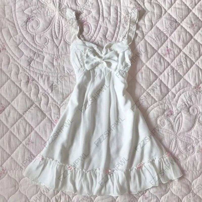 2000s 2000s Summer Punk Gothic Slim Vintage Fashion Dress emo girl  Women Clothing Dress Y2k Style Dot Printed Women Dress Spicy