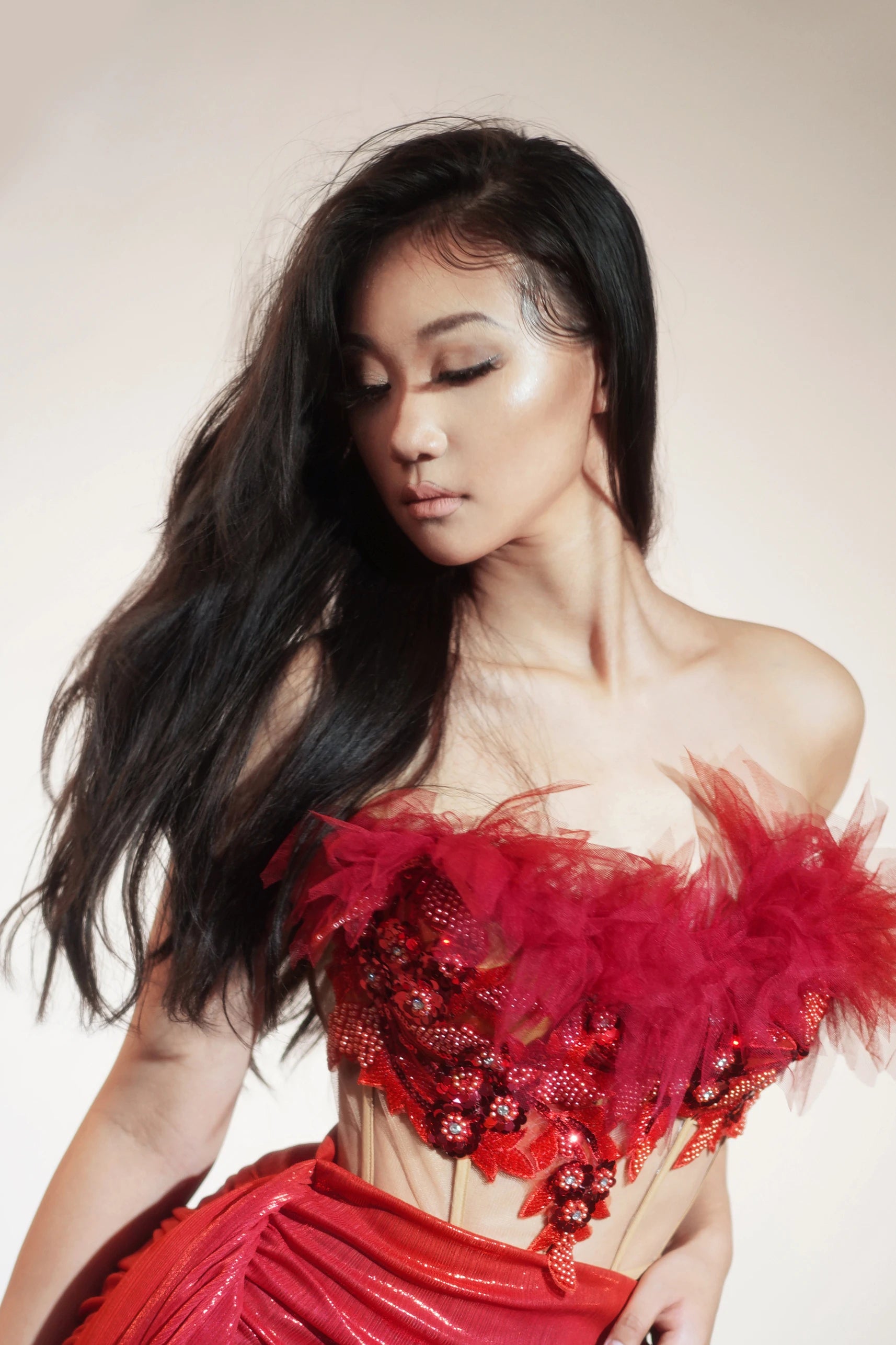 Gold Color Women Sexy 2 Pieces Strapless Bodycon Mini Dress Bar Singer Nightclub Party Celebrate Birthday Dress Wholesale