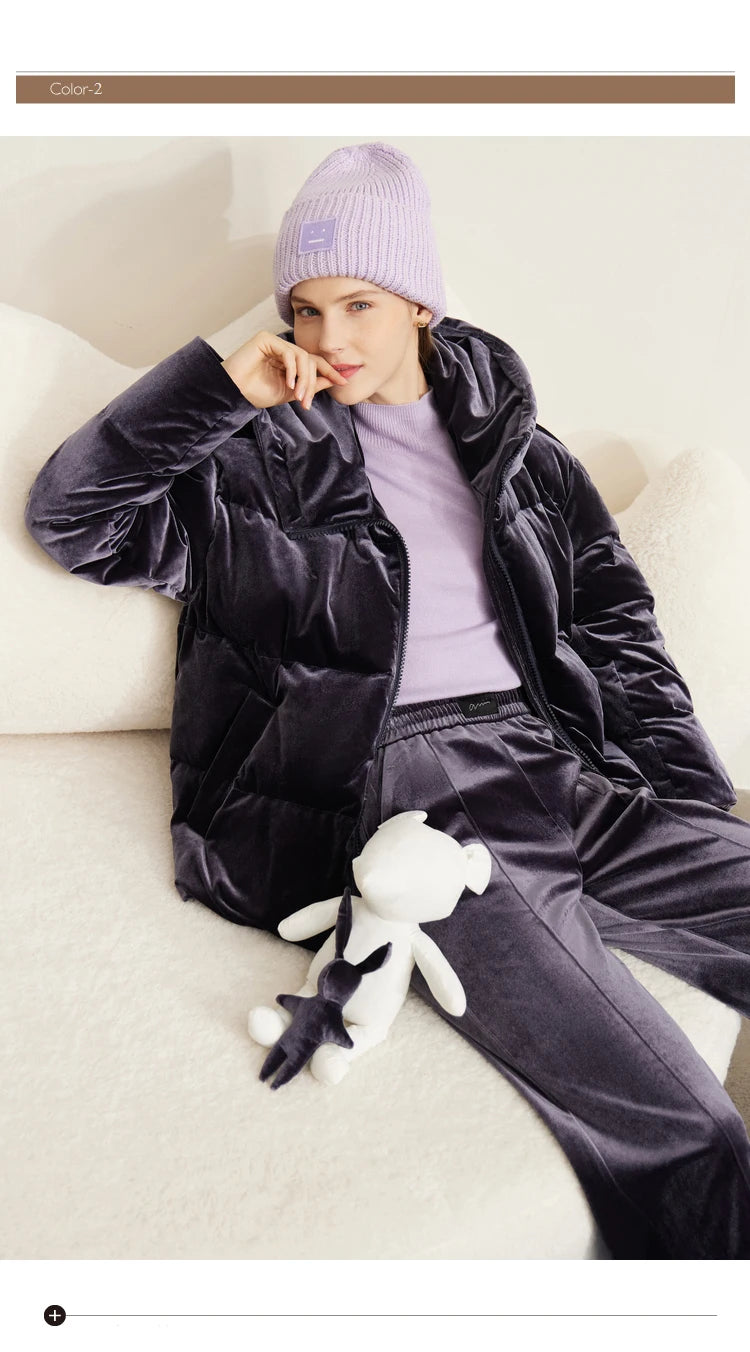 AMII Minimalism Down Jackets Women 2024 Winter Commuter Elegant Solid Thicken Warm Loose Coats Casual Hooded Jackets 72270100